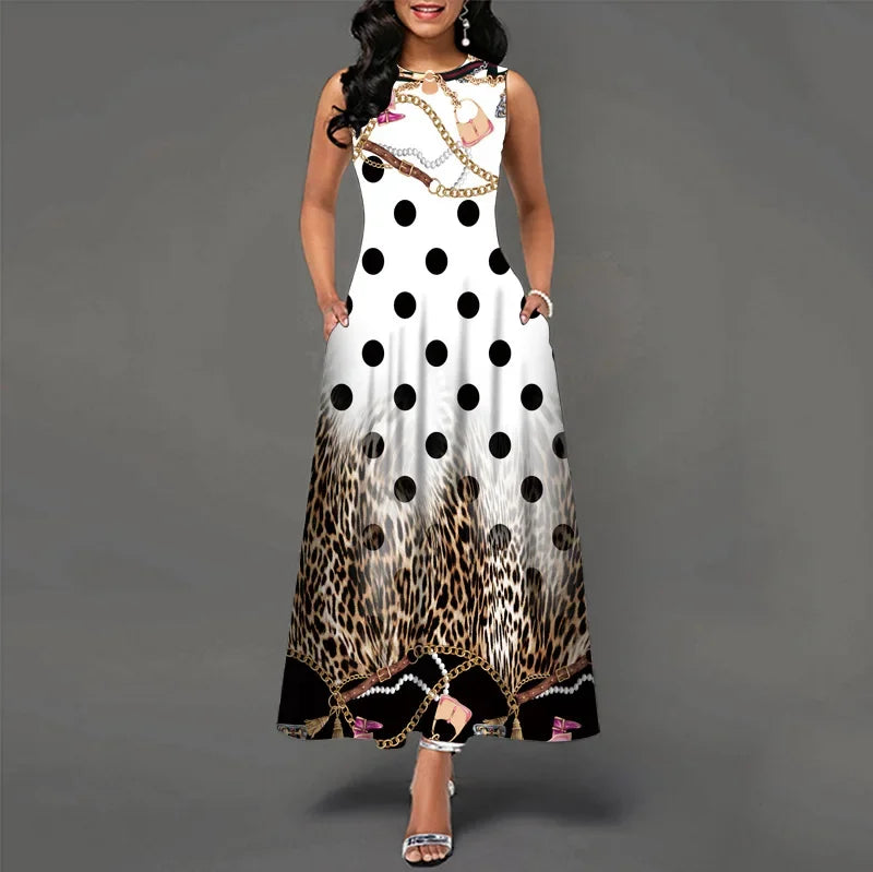Floral Bohemian Maxi Dress with Pockets