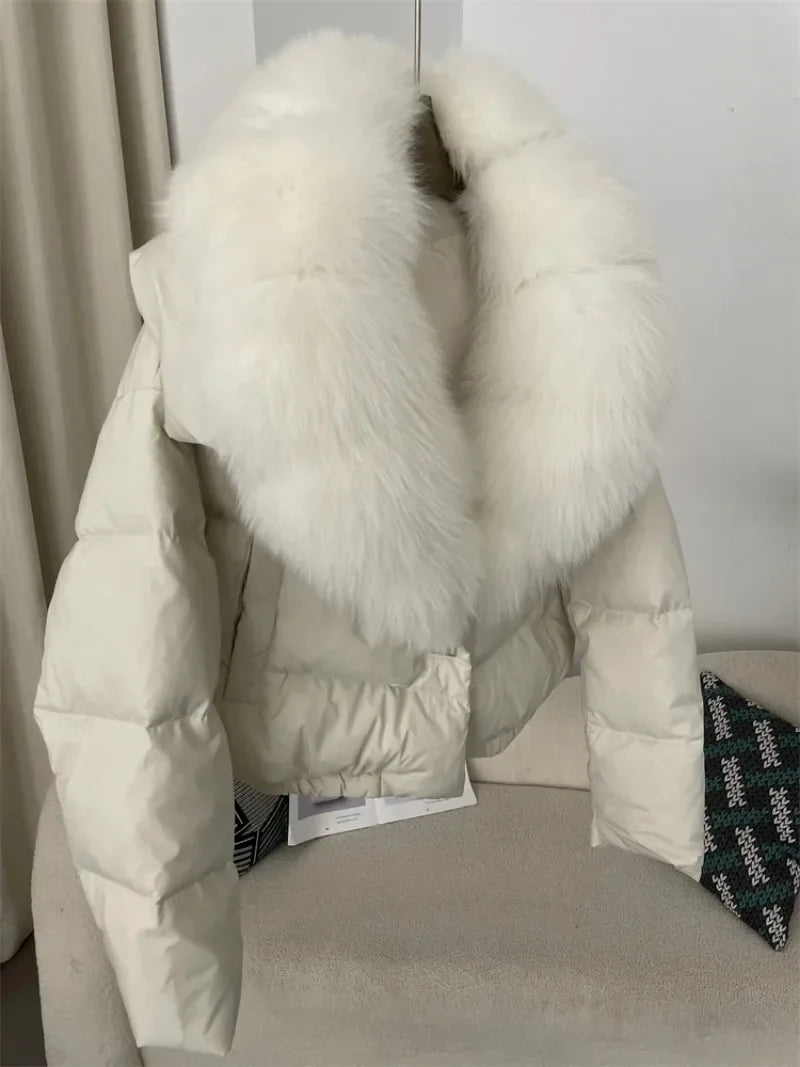 Premium Natural Fox Fur Down Coat