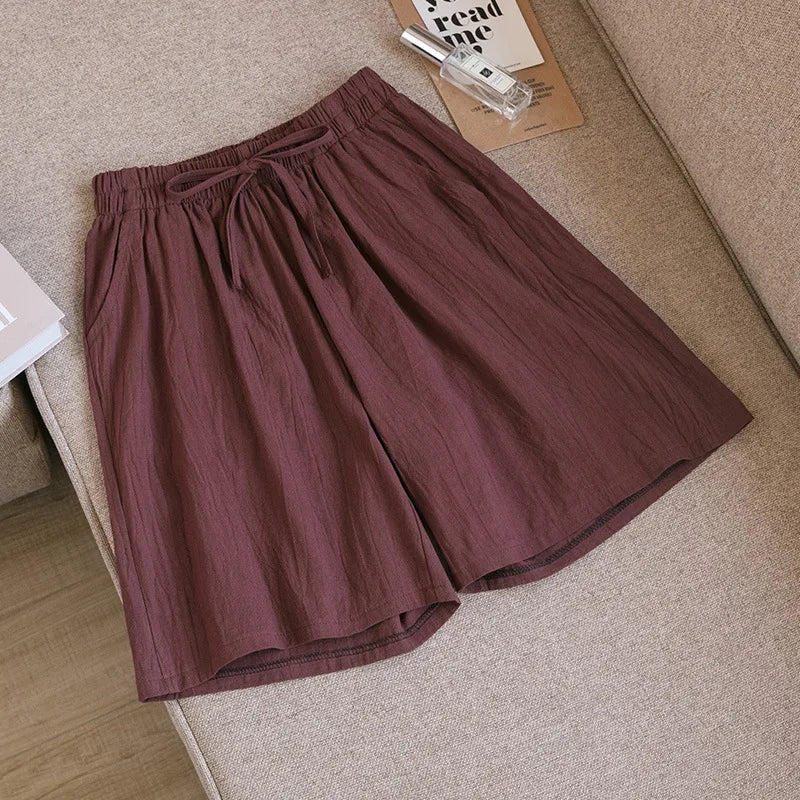 Women's Cotton Linen Casual Shorts