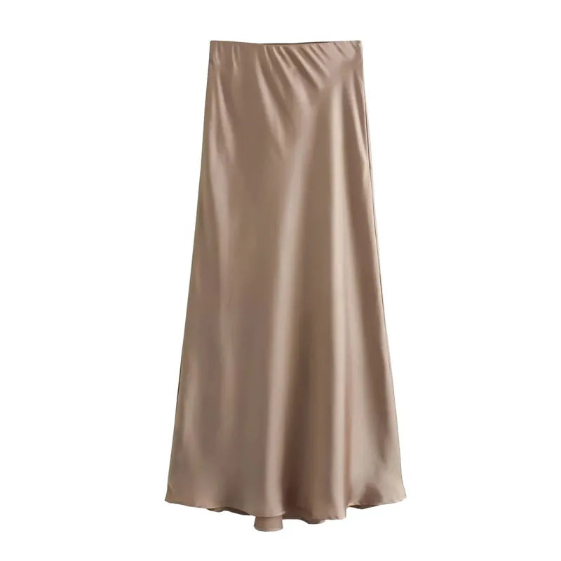 Luxe Black Satin Maxi Skirt