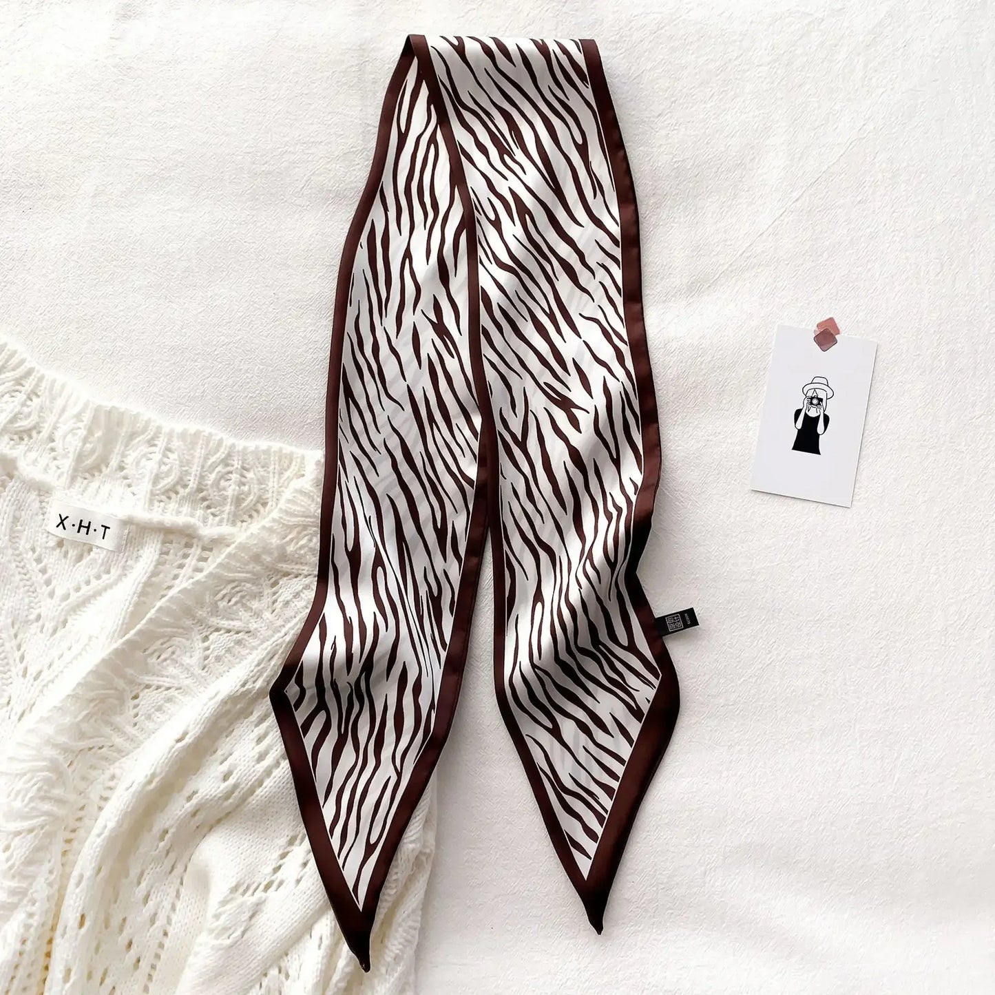 Luxury Silk-Feel Ribbon Scarf