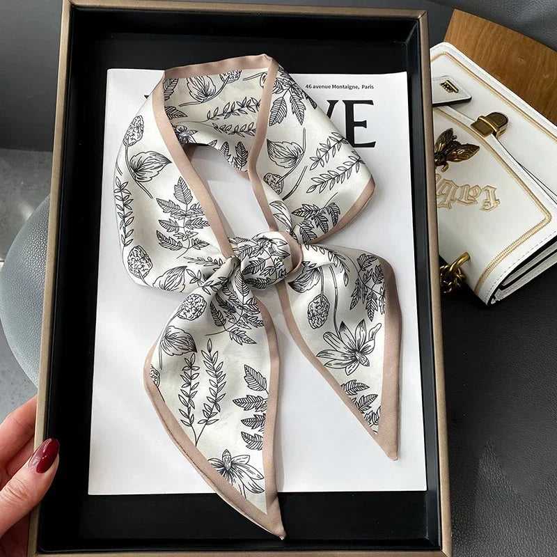 Luxury Silk-Feel Ribbon Scarf