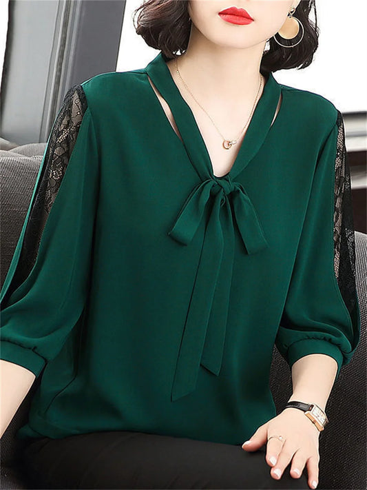 Elegant Bow Tie Blouse