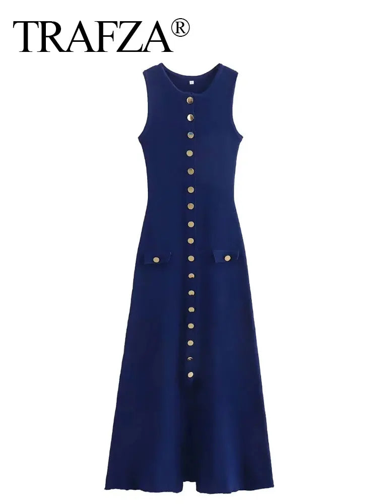Elegant Solid Knitted Dress