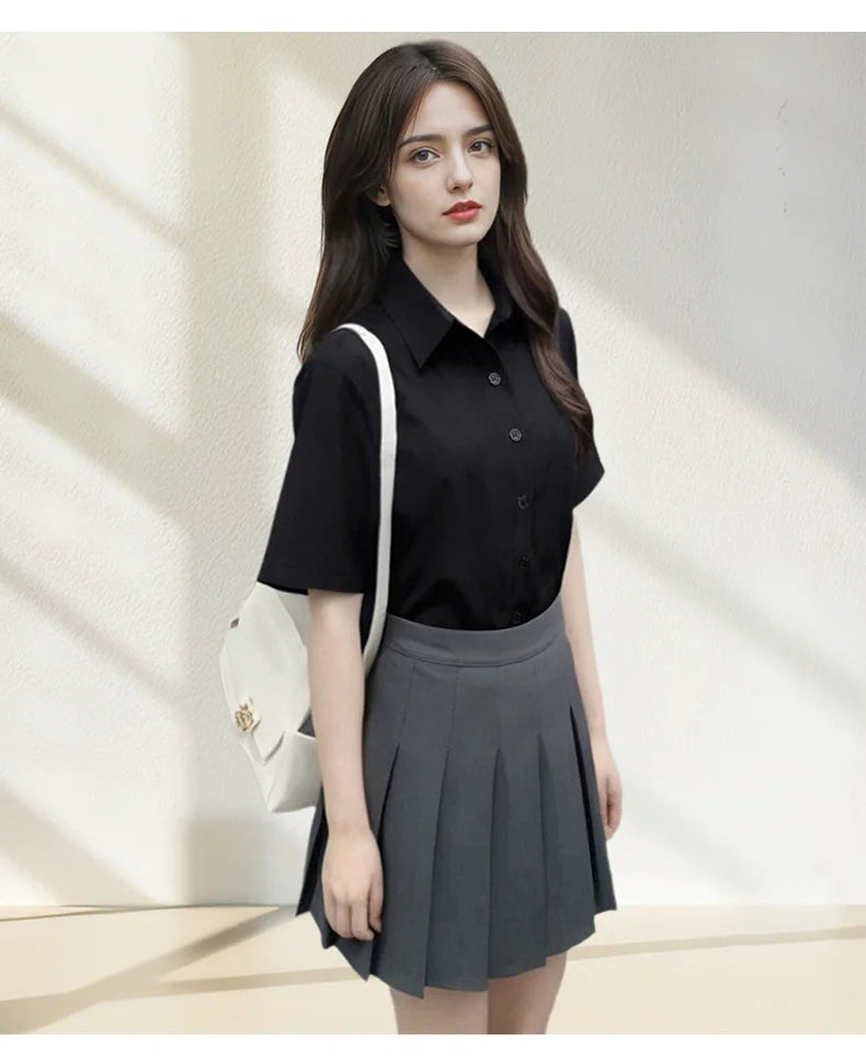 Short Sleeved Slimming Casual Versatile Shirt