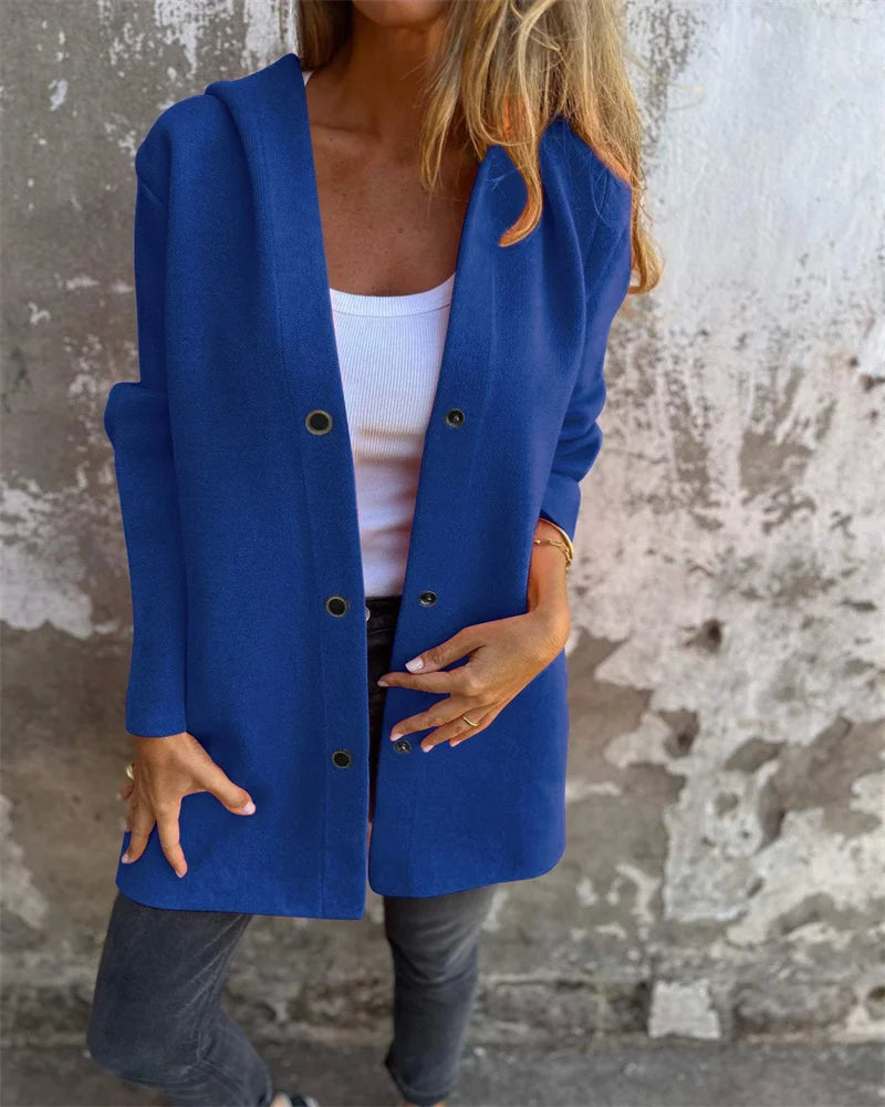 Fashionable Long-Sleeved Casual Trench Jacket