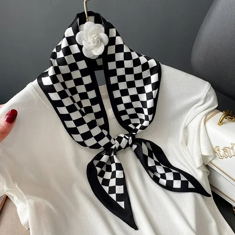 Luxury Silk-Feel Ribbon Scarf