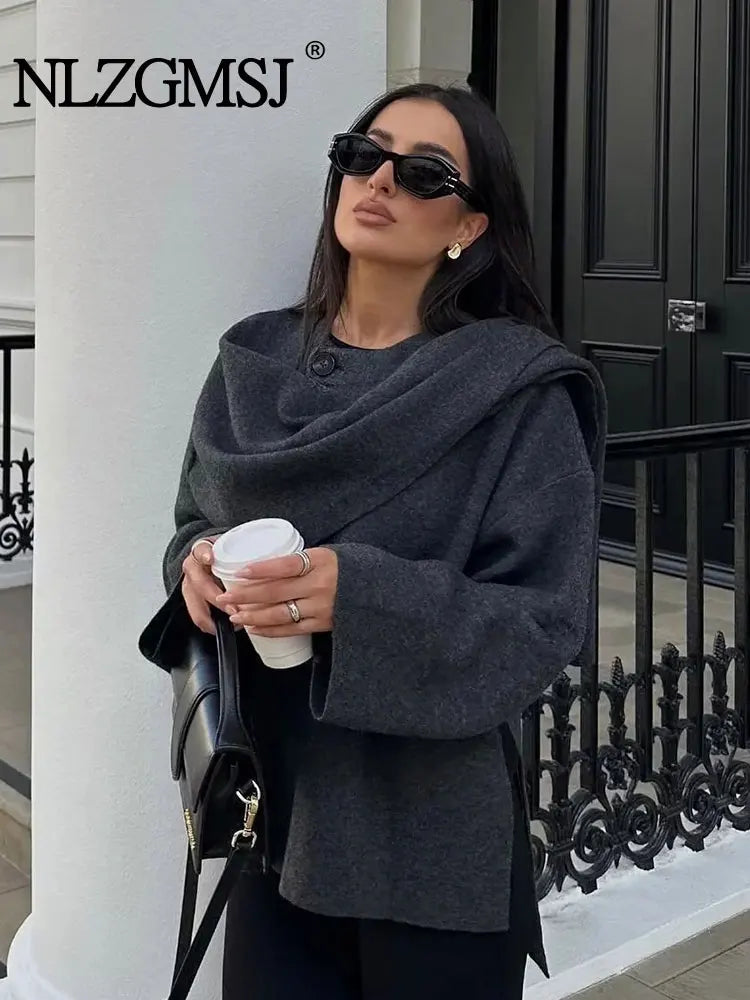 Women's Asymmetric Knit Coat