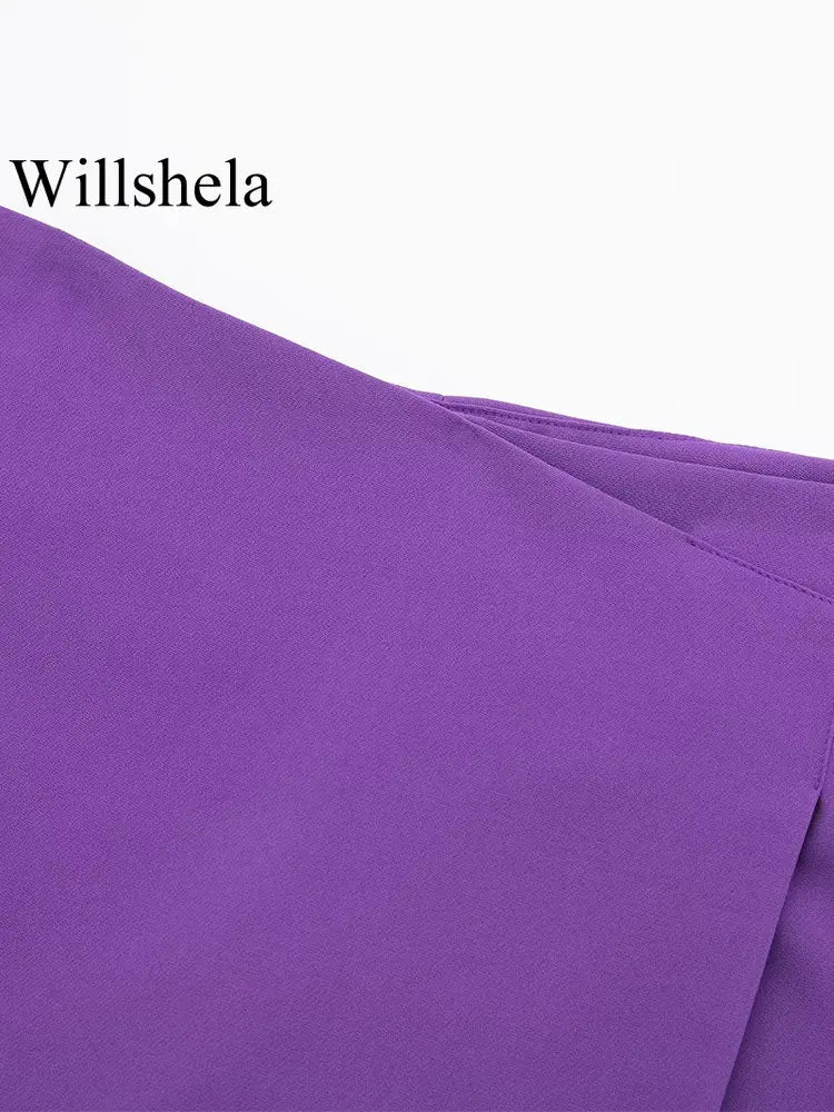 Willshela High-Waisted Asymmetrical Shorts Skort