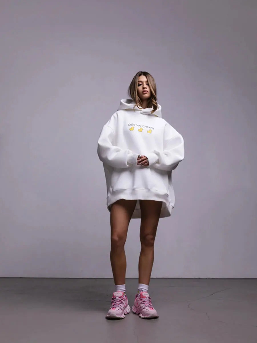 Women's Duck Print Oversized Hoodie