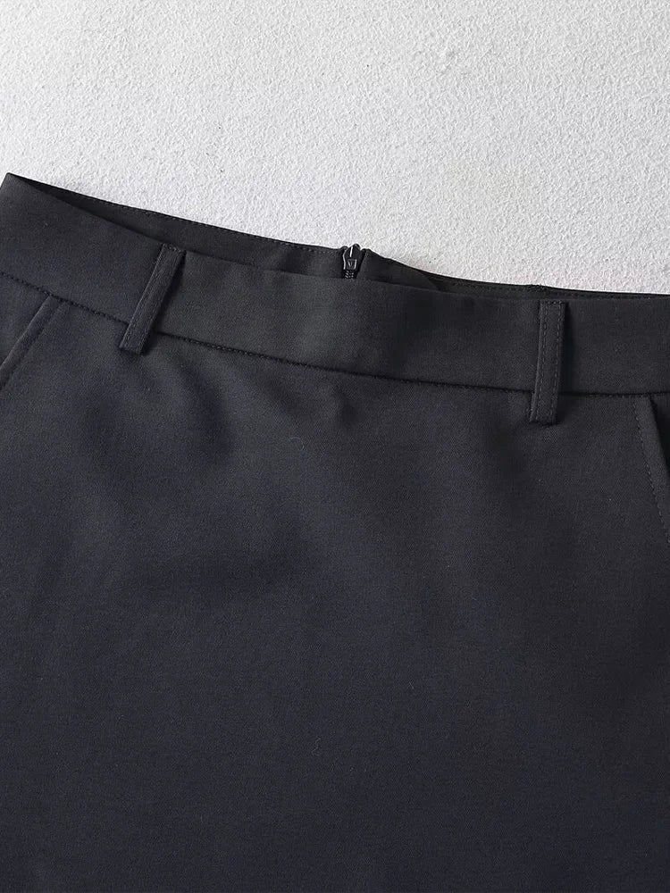 High Waist A-Line Mini Skirt