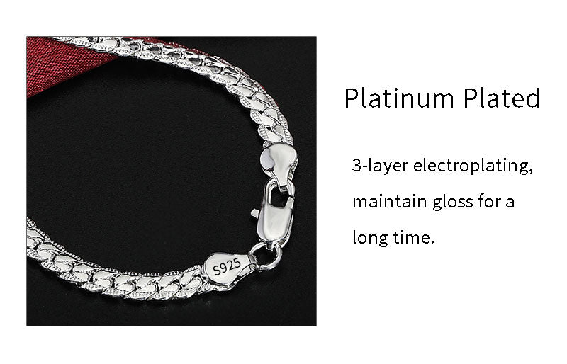 S925 Sterling Silver Cuban Link Chain Necklace