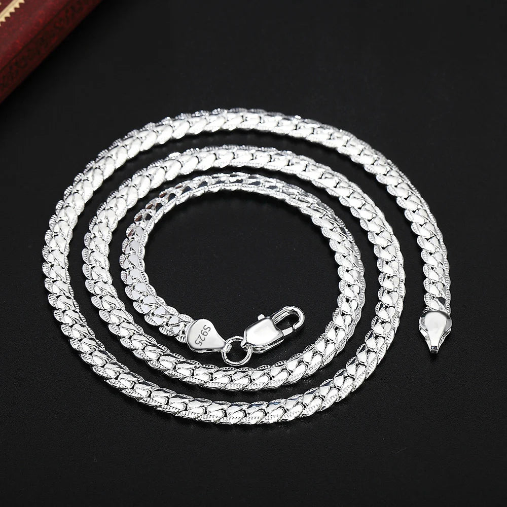S925 Sterling Silver Cuban Link Chain Necklace