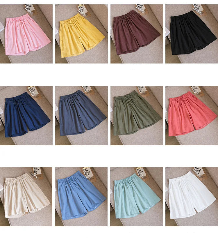 Women's Cotton Linen Casual Shorts