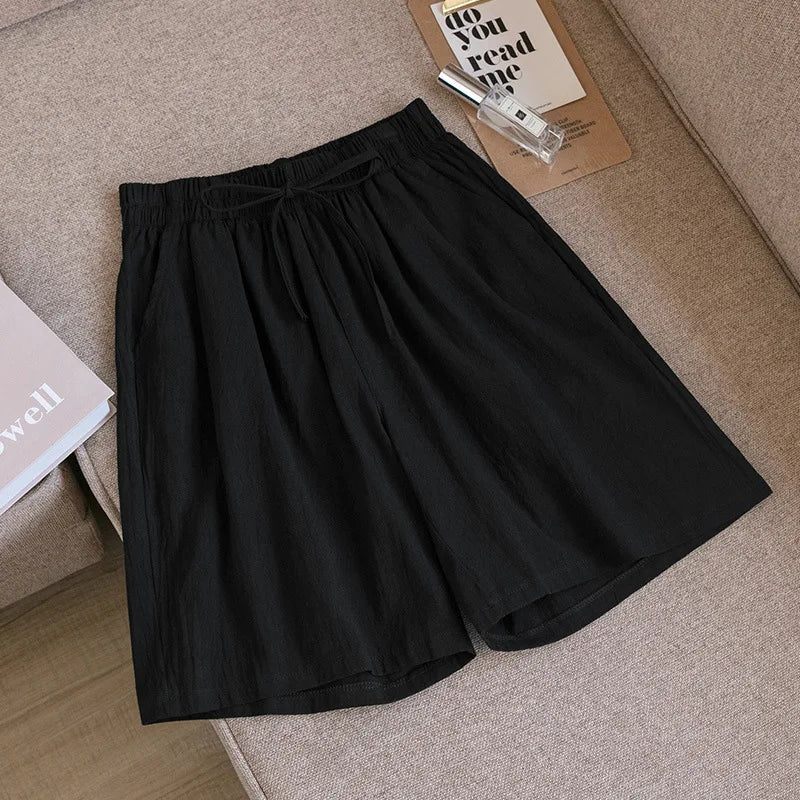 Women's Cotton Linen Casual Shorts