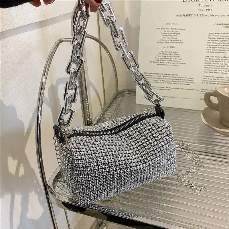 Luxury Rhinestone Mini Bucket Bag