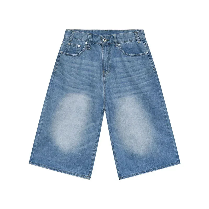 Women's High-Waisted Wide Leg Denim Shorts