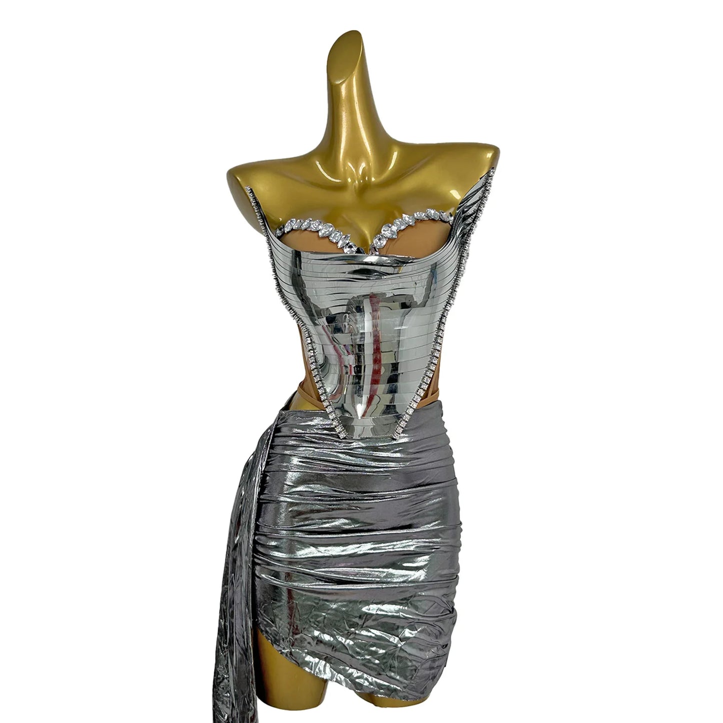 Sexy Gold Sequin Two-Piece Prom Dress