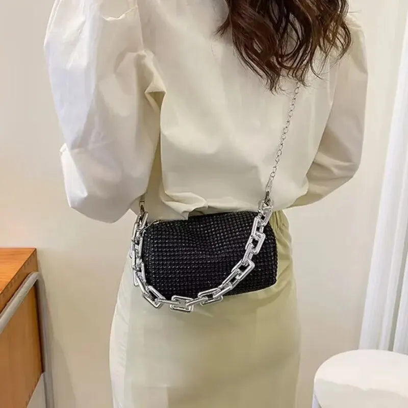 Luxury Rhinestone Mini Bucket Bag