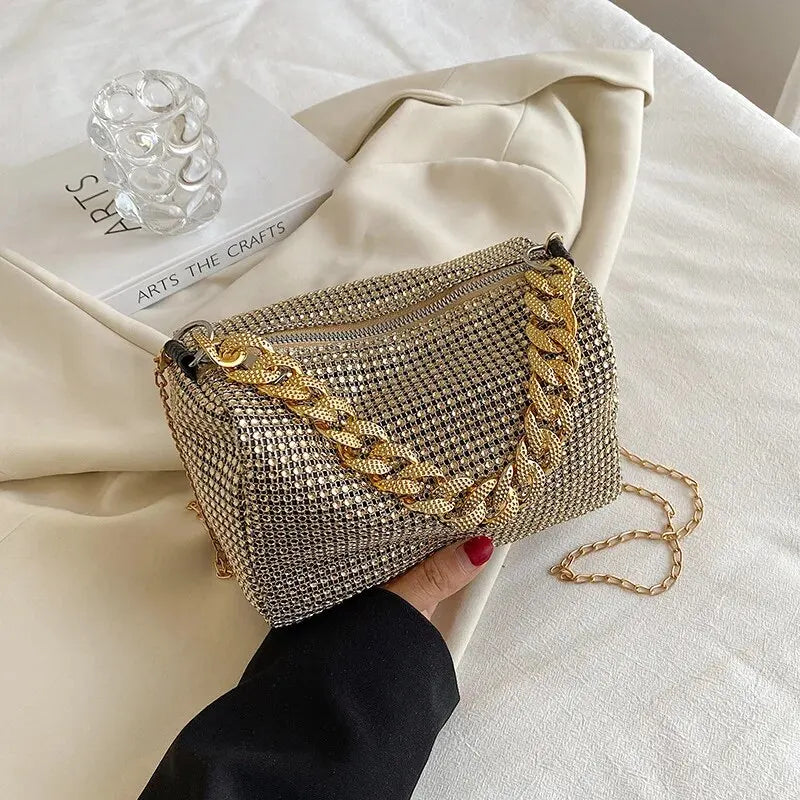 Luxury Rhinestone Mini Bucket Bag