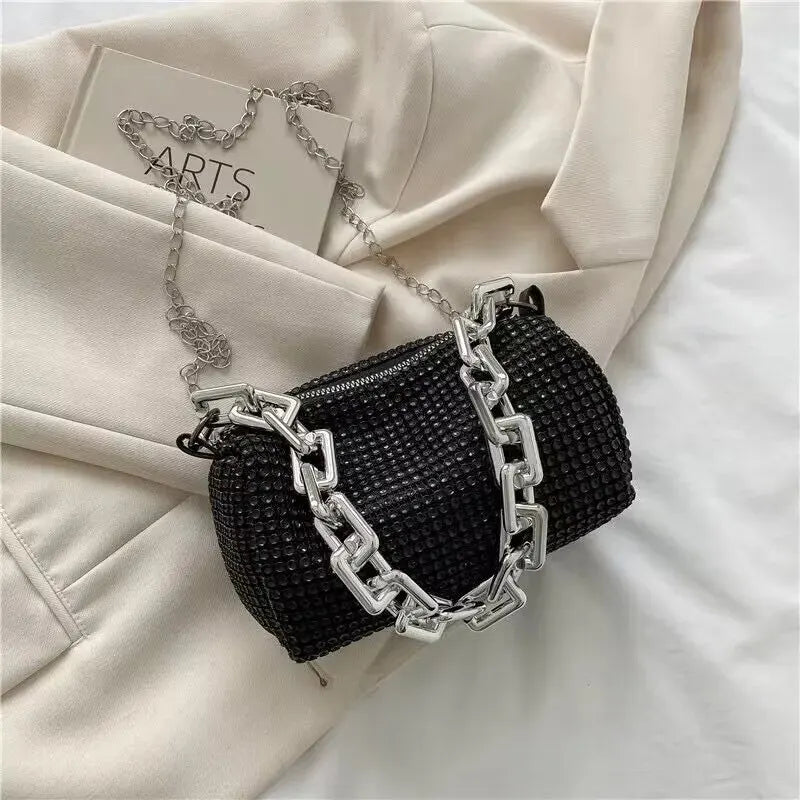 Luxury Rhinestone Mini Bucket Bag