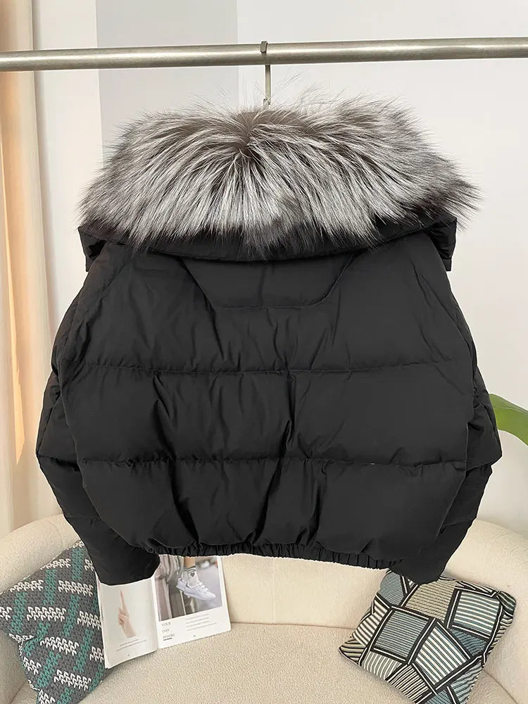 Premium Natural Fox Fur Down Coat