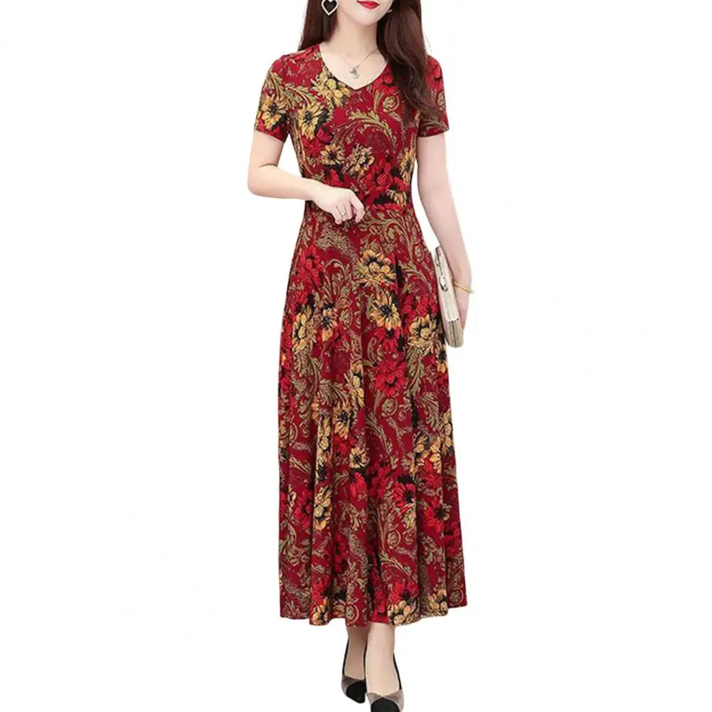 Elegant Summer Dress Soft Lady Summer Dress Loose Pullover Plus Size Summer Dress  Dress-up