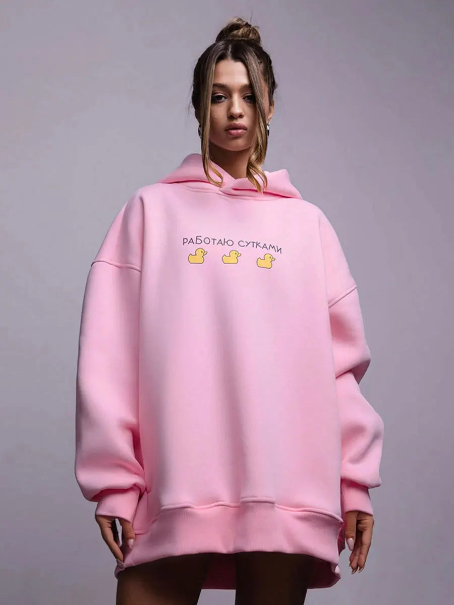 Women's Duck Print Oversized Hoodie