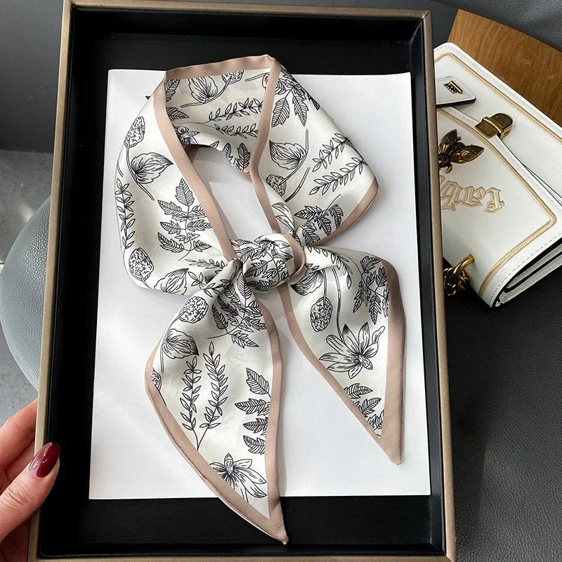 Luxury Silk-Feel Ribbon Scarf