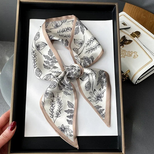 Luxury Silk-Feel Ribbon Scarf