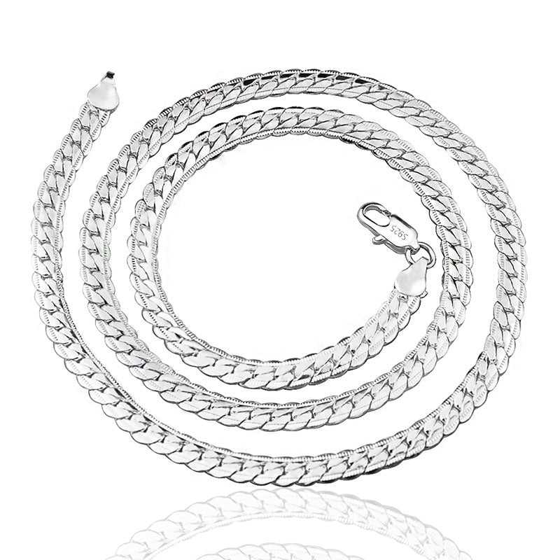 S925 Sterling Silver Cuban Link Chain Necklace