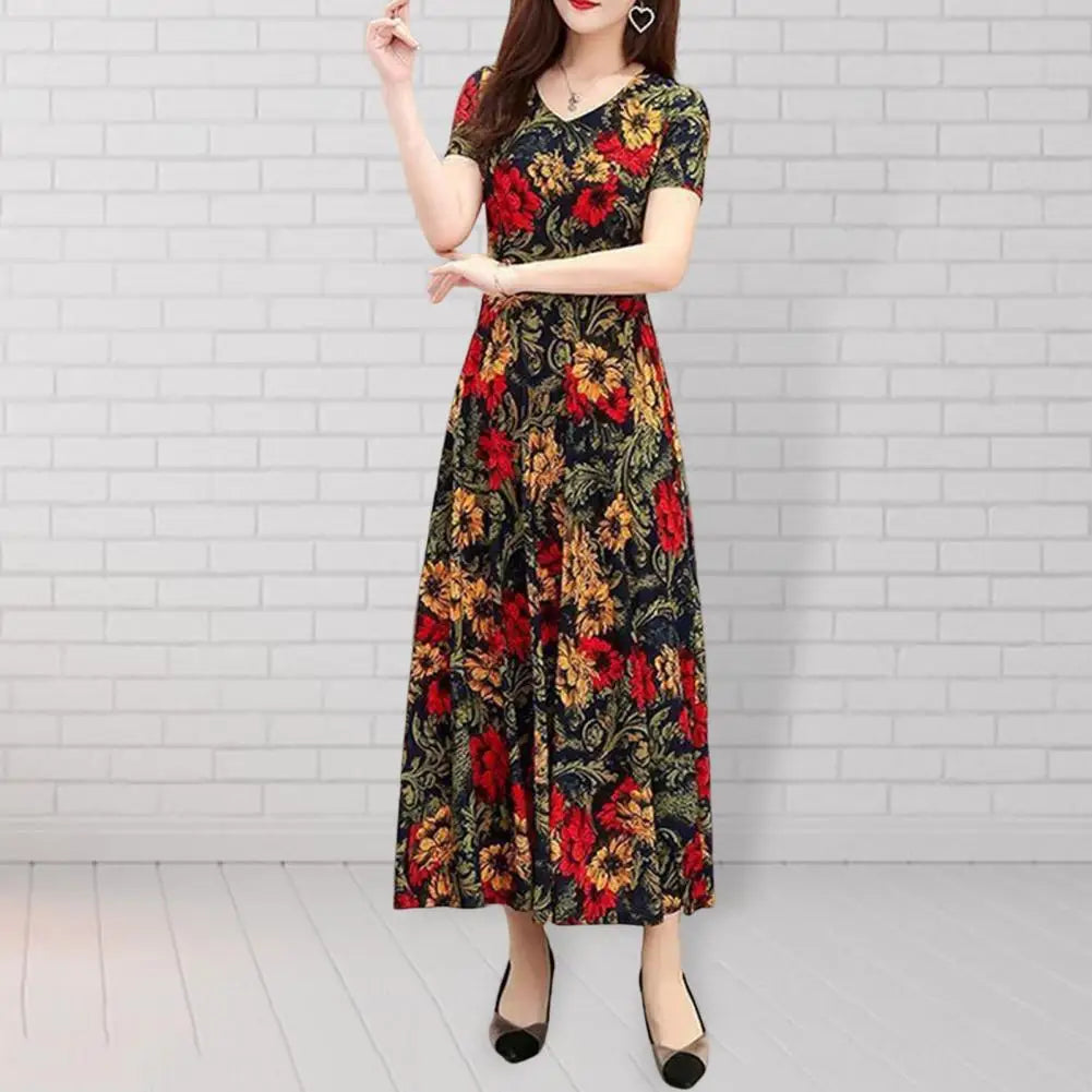 Elegant Summer Dress Soft Lady Summer Dress Loose Pullover Plus Size Summer Dress  Dress-up