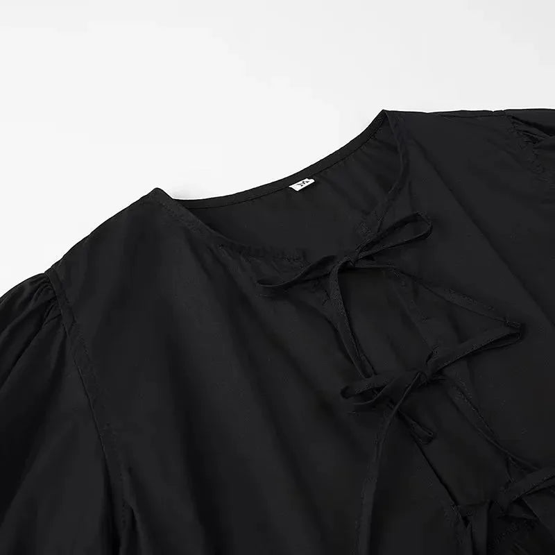 Ruffle Puff Sleeve Crop Top
