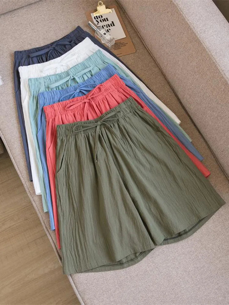Women's Cotton Linen Casual Shorts