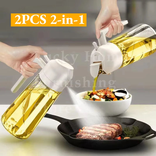 Oil Spray Dispenser Sprayer Bottle Kitchen From Cooking Easy Clean 2-in-1 Spray & Pour Function Food-Grade Plastic Oil Mister