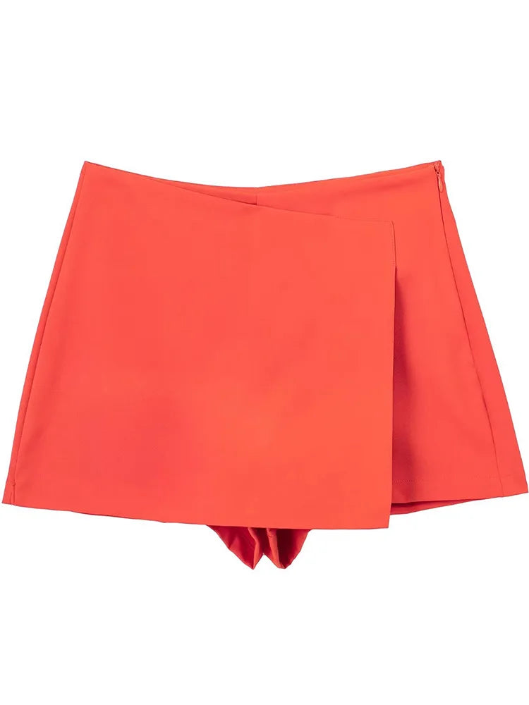 Willshela High-Waisted Asymmetrical Shorts Skort