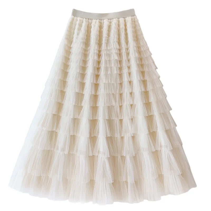 Fluffy Fairy Mesh Layered Ruffle Skirt