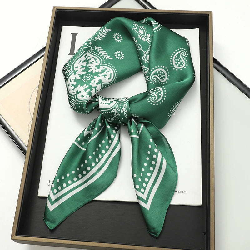 RUNMEIFA Luxury Silk Square Scarf