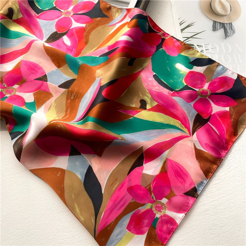 Premium Square Silk-Feel Scarf