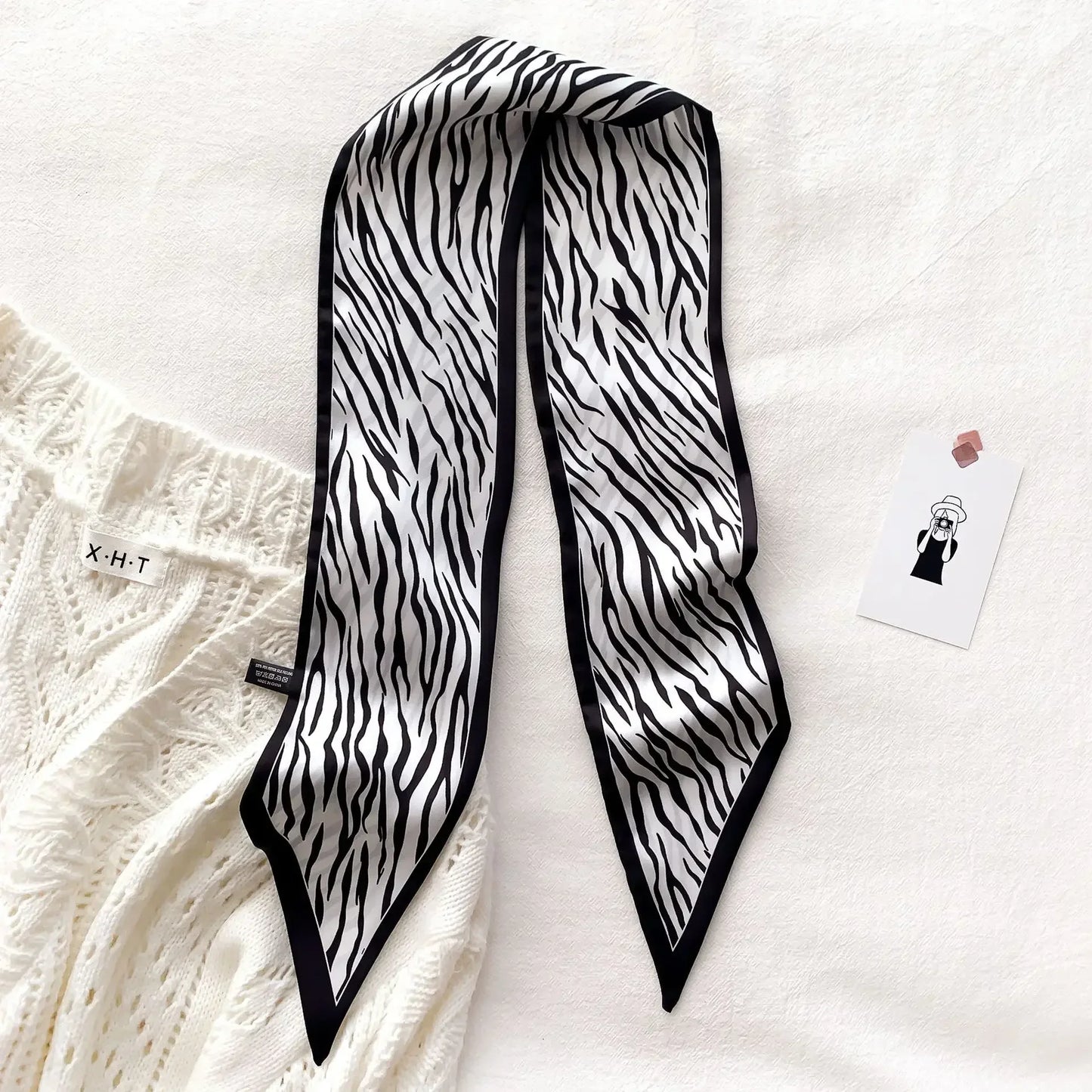 Luxury Silk-Feel Ribbon Scarf