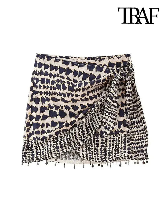 Vintage Beaded A-Line Mini Skirt