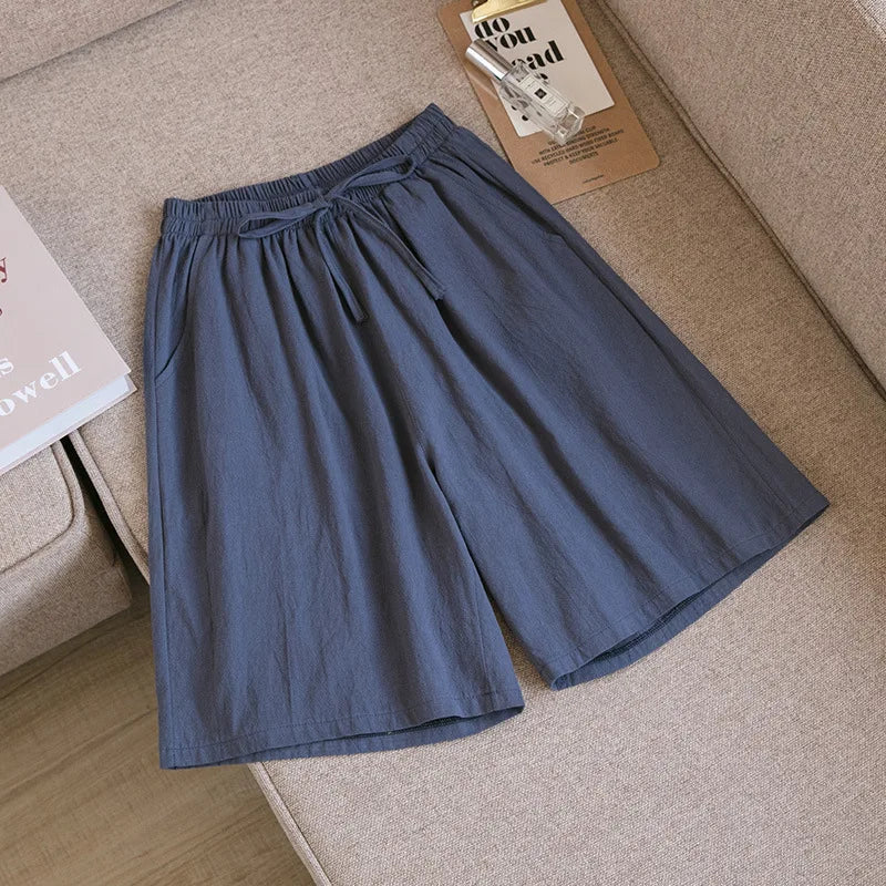 Women's Cotton Linen Casual Shorts
