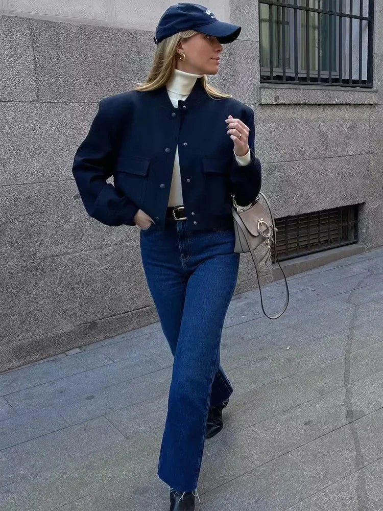 Women's Cropped Bomber Jacket