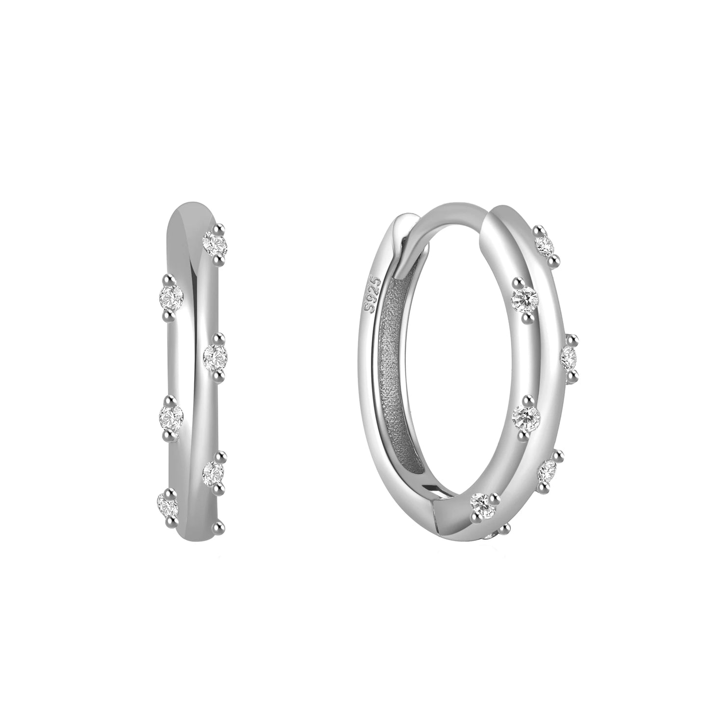 CANNER 925 Sterling Silver Star Anise Hoop Earrings