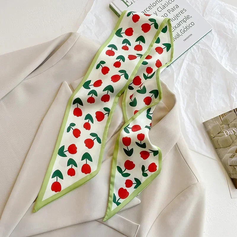 Luxury Silk-Feel Ribbon Scarf