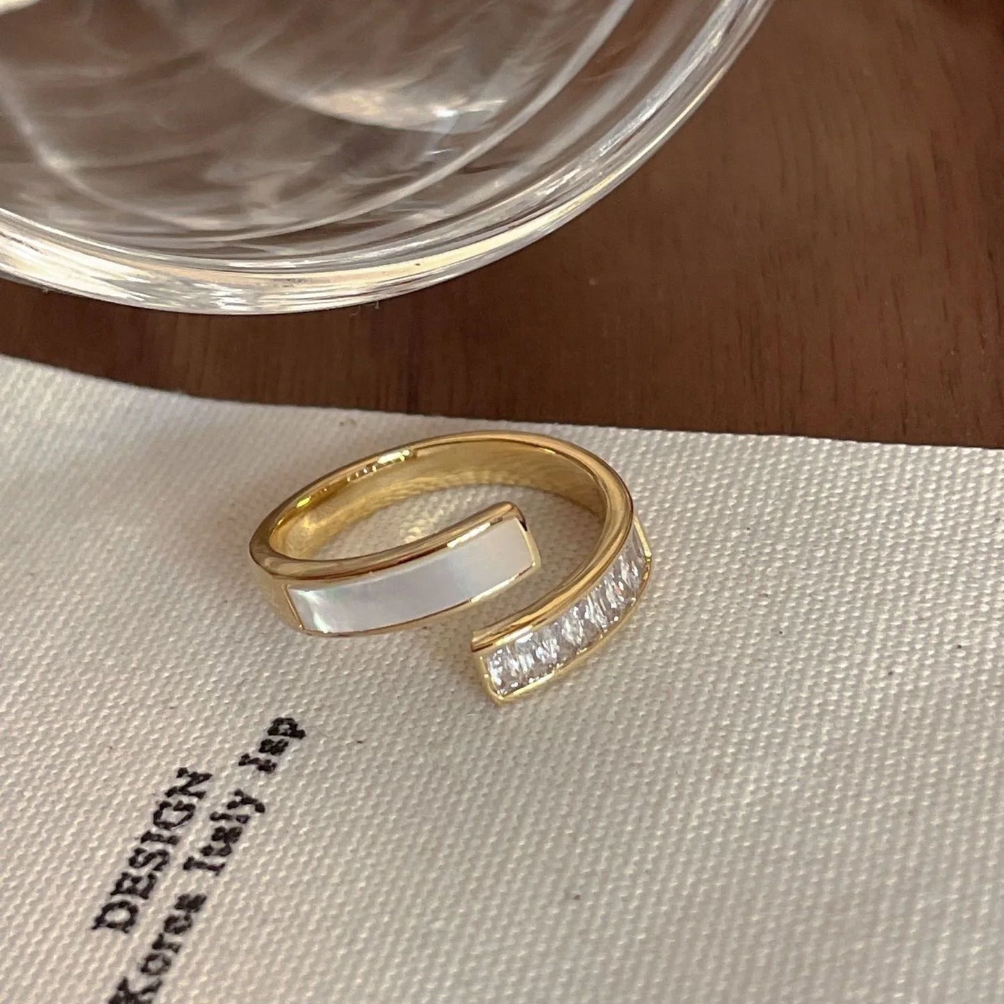 Vintage Gold Open Ring with Colorful Drip Glaze