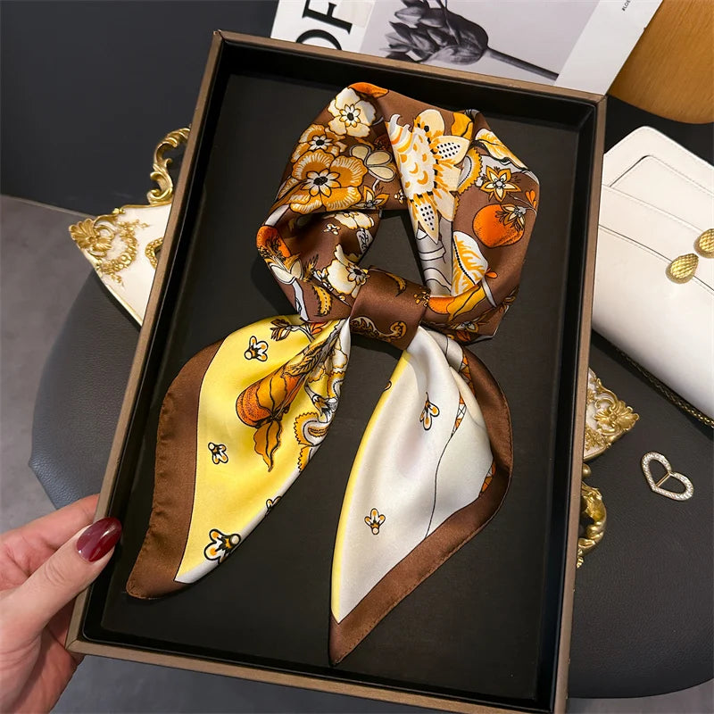 Premium Square Silk-Feel Scarf