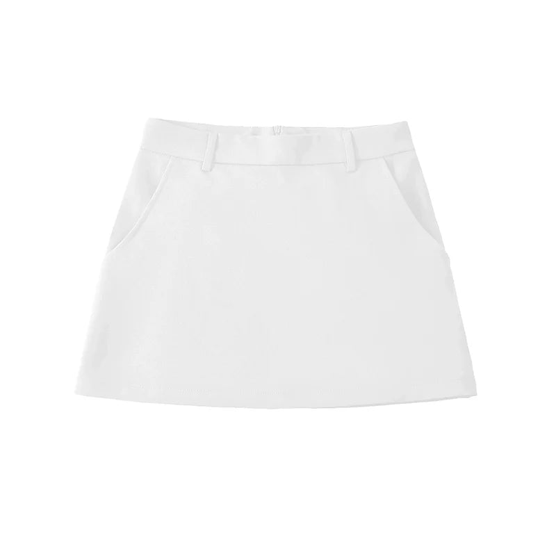 High Waist A-Line Mini Skirt