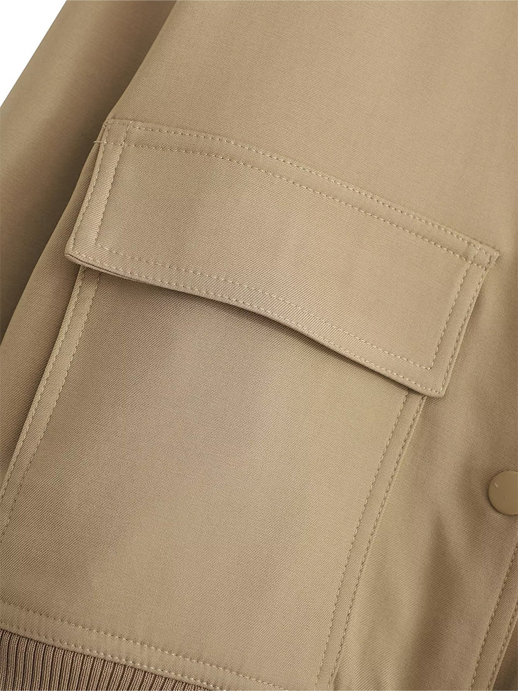 Women's Classic V-Neck Bomber Jacket