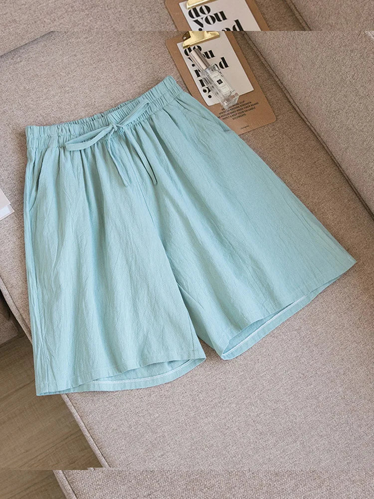Women's Cotton Linen Casual Shorts